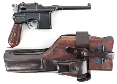 Mauser C96 Broomhandle 7.63 x 25mm Semi Auto Pistol w/ Repro Stock Rig