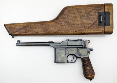 1920 Mauser C96 Broomhandle 7.63 x 25mm Semi Auto Pistol w/ Holster