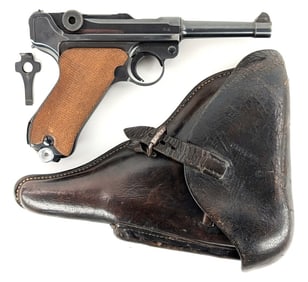 WWII German 1942 Mauser-Werke byf 9mm Luger Pistol w/ Holster