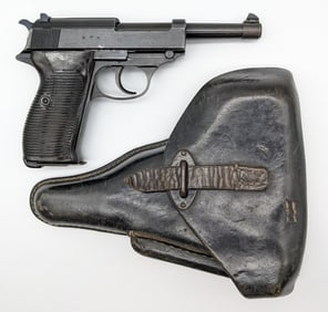 WWII German 1942 Walther P.38 9mm Semi Auto Pistol w/ Holster