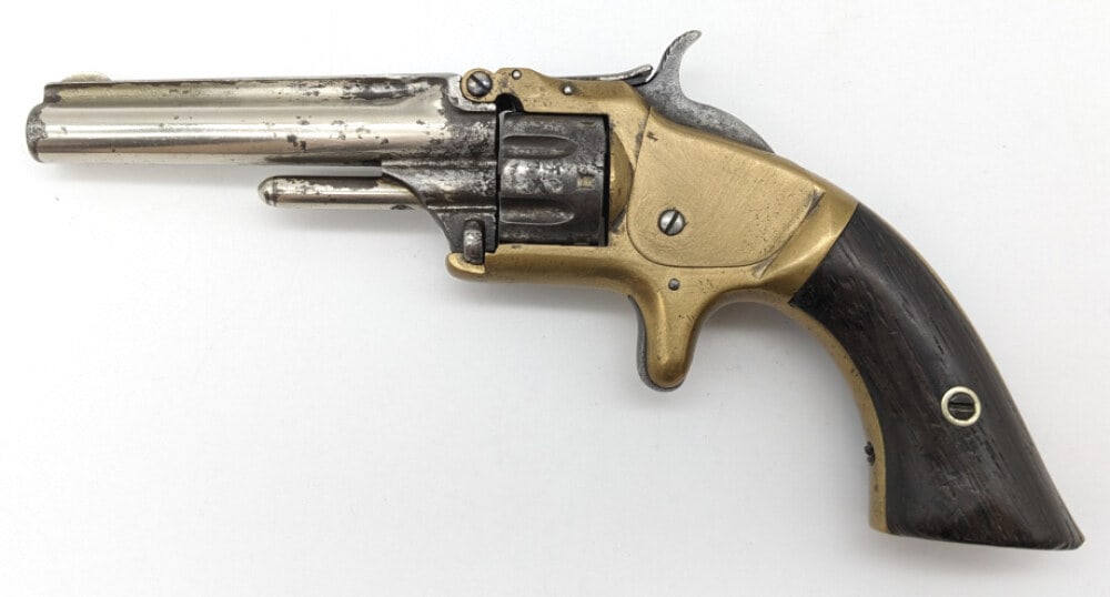 Smith & Wesson .22 Short Bottom Break Revolver: Manufacturer: , Model: , Type: , Caliber/Gauge: , Barrel: , Choke: , Finish: , Grip: , Stock: , Condition: , FFL: , Serial Number: , Book Number: . Smith & Wesson .22 Short Bottom Break Revolver. Feat