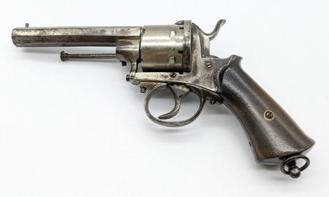 Antique Belgian 11mm 6-Shot Pinfire Revolver