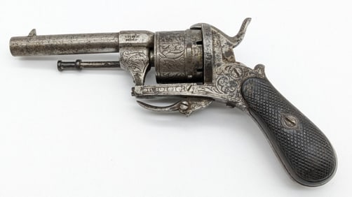Antique Spanish 7mm 6-Shot Pinfire Revolver