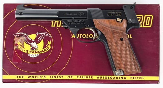 High Standard Model 106 Military Supermatic Trophy .22 LR Semi Auto Pistol w/ Box