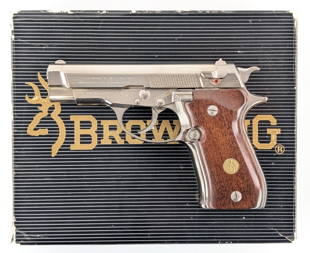 Browning BDA-380 .380 ACP Semi Auto Pistol w/ Box: Manufacturer: Browning , Model: BDA-380, Type: Pistol, Caliber/Gauge: .380 ACP, Barrel: 3-3/4 inch, Choke: , Finish: Nickel, Grip: Smooth Wood, Stock: , Condition: Near new with minimal wear from use 