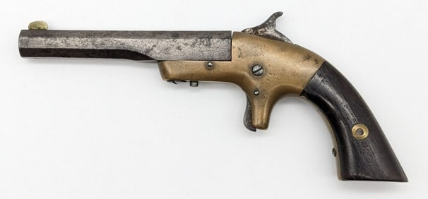 Unknown Maker Brass Frame .30 Cal Swivel Barrel Spur Trigger Pistol