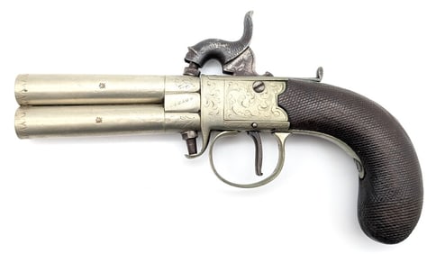 Antique British .30 Cal Turnover Percussion Pistol