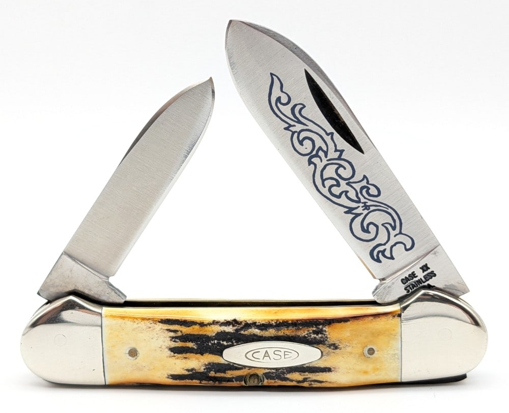 1977 Case XX Blue Scroll Stag Canoe Knife 52131 (1 of 4)