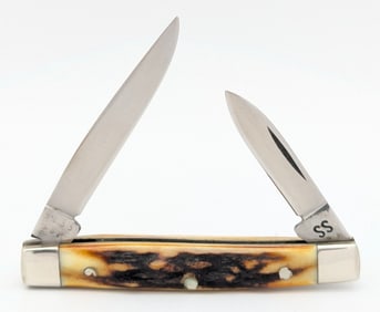 1976 Case XX Gray Letter Stag Small Pen Knife 5233