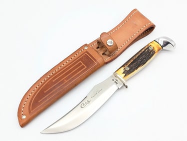 1976 Case XX Gray Letter Stag 523-5 Fixed Blade w/ Sheath