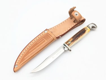 1976 Case XX Gray Letter Stag M5F Fixed Blade w/ Sheath