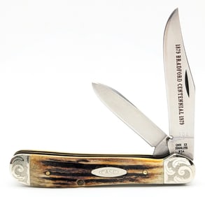 Ltd 1979 Case XX Scroll Bolster Bradford Centennial Stag Copperhead 5249