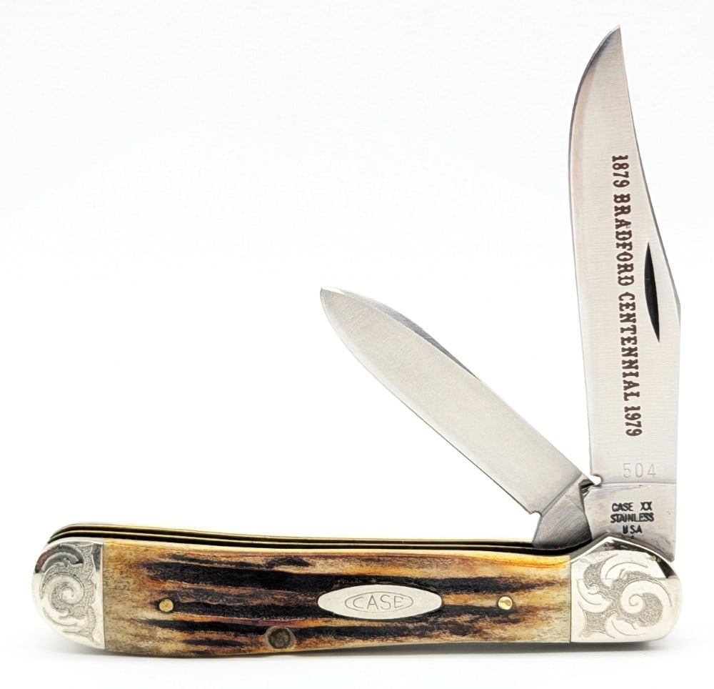 Ltd 1979 Case XX Scroll Bolster Bradford Centennial Stag Copperhead 5249 (1 of 4)