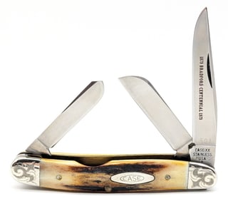 Ltd 1979 Case XX Scroll Bolster Bradford Centennial Stag Medium Stockman 5318