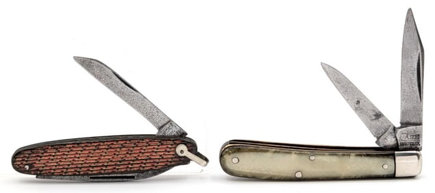 W.R. Case & Sons Xmas Tree Nail Knife & Case Tested XX Celluloid Tadpole Knife