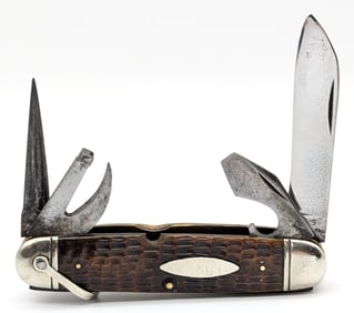 1905-20 Case XX Bradford Green Bone Scout Knife 6445R