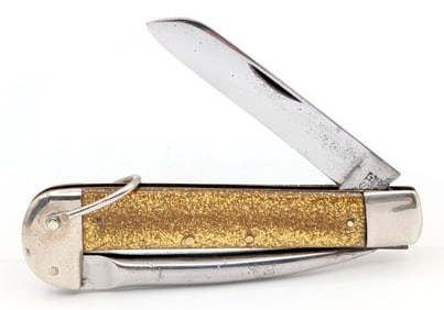 1920-40 Case Tested XX Gold Glitter Celluloid Marlin Spike Riggers Knife