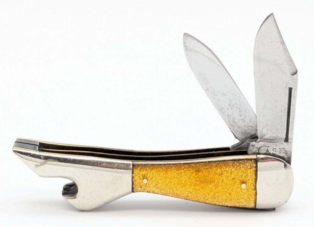 1920-40 Case Tested XX Gold Glitter Celluloid Lady Leg Folding Knife (1 of 4)