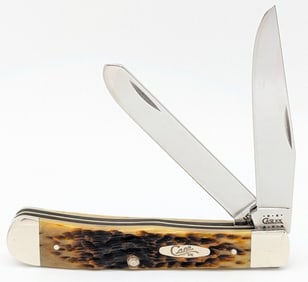 2000 Case XX Employees and Associates Set Amber Bone Trapper 1 of 350 6254