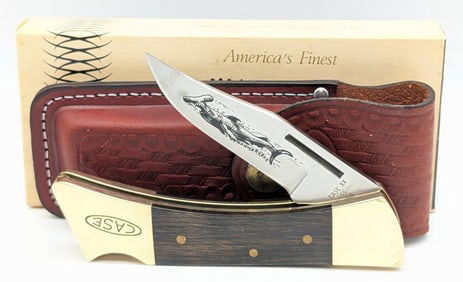 1981 Case XX Smooth Wood Hammerhead Lockback Knife w/ Sheath & Box