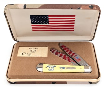 1990 Case XX Victory in the Gulf Synth Yellow Trapper 3254 w/ Case