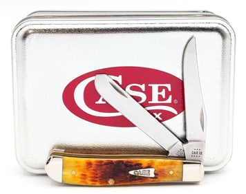 2023 Case XX Harvest Orange Bone Mini Trapper 6207 w/ Tin