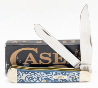 2024 Case XX Blue Bone Ivy Scroll Bolster Trapper 6254 w/ Box