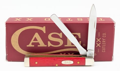 2025 Case XX Smooth Dark Red Bone Father's Day "Dad" Baby Doc 6282 w/ Box