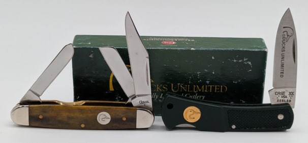 1995 & 09 Case XX Ducks Unlimited Stockman & Lockback Knife