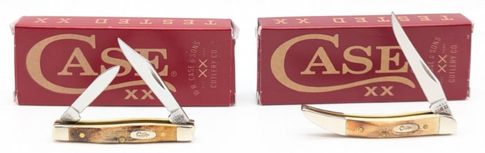 2023 Case XX Stag Small Pen Knife & Small Texas Toothpick w/ Boxes