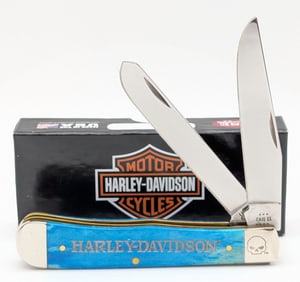 2023 Case XX Harley-Davidson Smooth Caribbean Blue Bone Trapper 6254 w/ Box