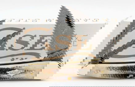 2023 Case XX Damascus Vintage Bone Seahorse Whittler V6355 w/ Box