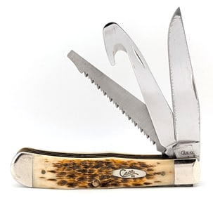 2008 Case XX Amber Bone Gut Hook Skinner Trapper 6354GS