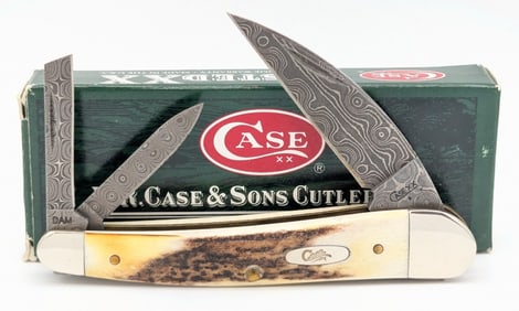 2008 Case XX Damascus Stag Seahorse Whittler 5355WH DAM w/ Box