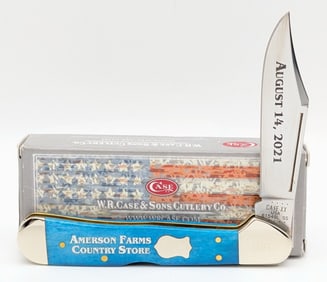 2021 Case XX Amerson Farms Smooth Caribbean Blue Bone Copperlock 61549 w/ Box
