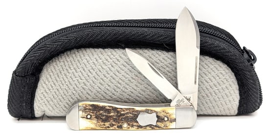 2003 Case XX Stag Tony Bose Dogleg Jack Knife TB522003 w/ Case