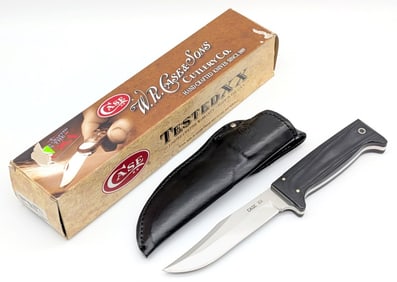 2012 Case XX Black Micarta Utility Fixed Blade Knife 765-5 w/ Sheath & Box