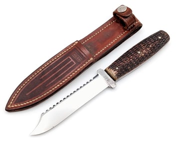 1932-40 Case Tested XX Fisherman's Fixed Blade Knife w/ Sheath