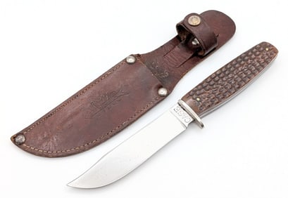 1940-65 Case XX Green Bone Slab Side Hunter Fixed Blade