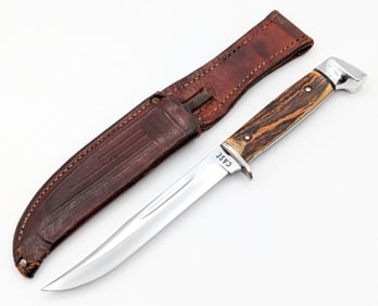 1940-65 Case XX Stag Fixed Blade Knife w/ Sheath