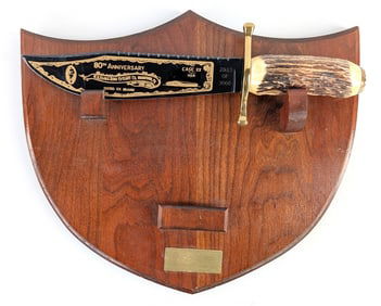 1985 Case XX 80th Anniversary Bowie Knife w/ Plaque