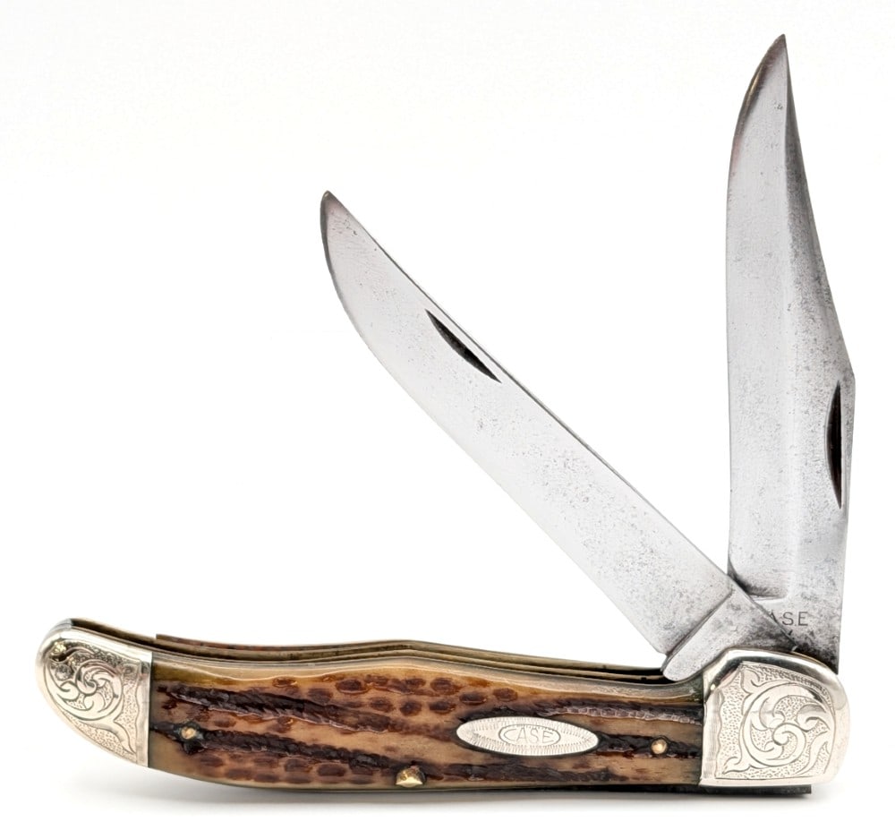 1940-64 Case XX Custom Scrolled Bolster Green Bone Folding Hunter Knife 6265 (1 of 4)