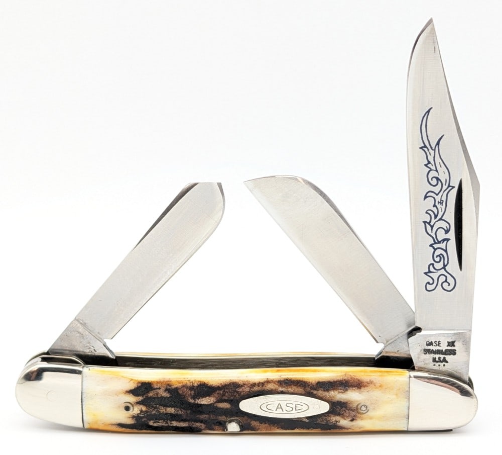 1977 Case XX Blue Scroll Stag Medium Stockman 5347 (1 of 4)