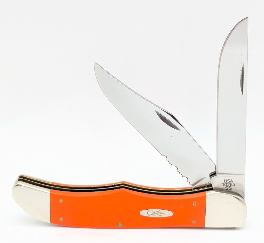 2007 Case XX Orange Micarta Sawtooth Folding Hunter 10265 (1 of 4)