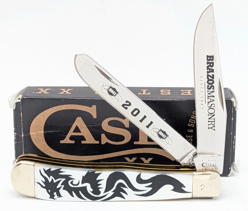 Ltd 2011 Case XX Brazos Masonry Mother of Pearl Trapper 6254 (1 of 4)