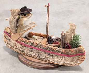 Wilderness Explorer Chipmunk w/ Birch Bark Canoe