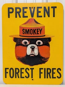 Vintage Smokey The Bear Fiberglass Provent Forest Fires Sign