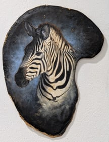 Real African Elephant Ear Zebra Art by Madeline Jones 2000 US RESIDENTS ONLY