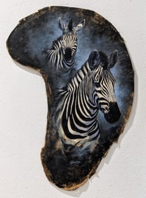 Real Skin African Elephant Ear Zebra Art by Madeline Jones 2001 US RESIDENTS ONLY