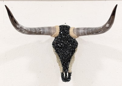 Natural Stone Longhorn Steer Cow Skull Taxidermy